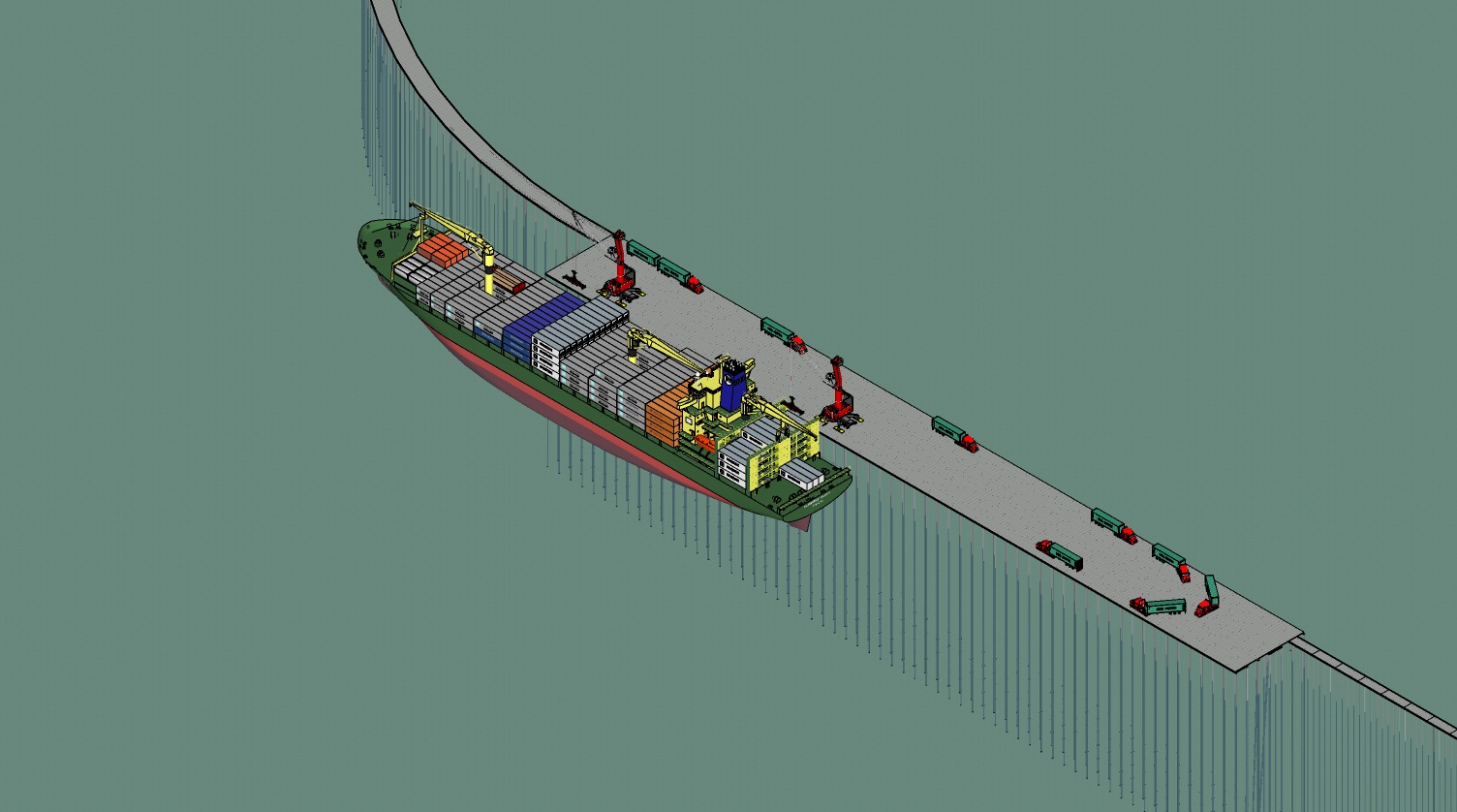Diseños esquemáticos de puertos multipropósito, tecnología BIM (Building Information Modeling)